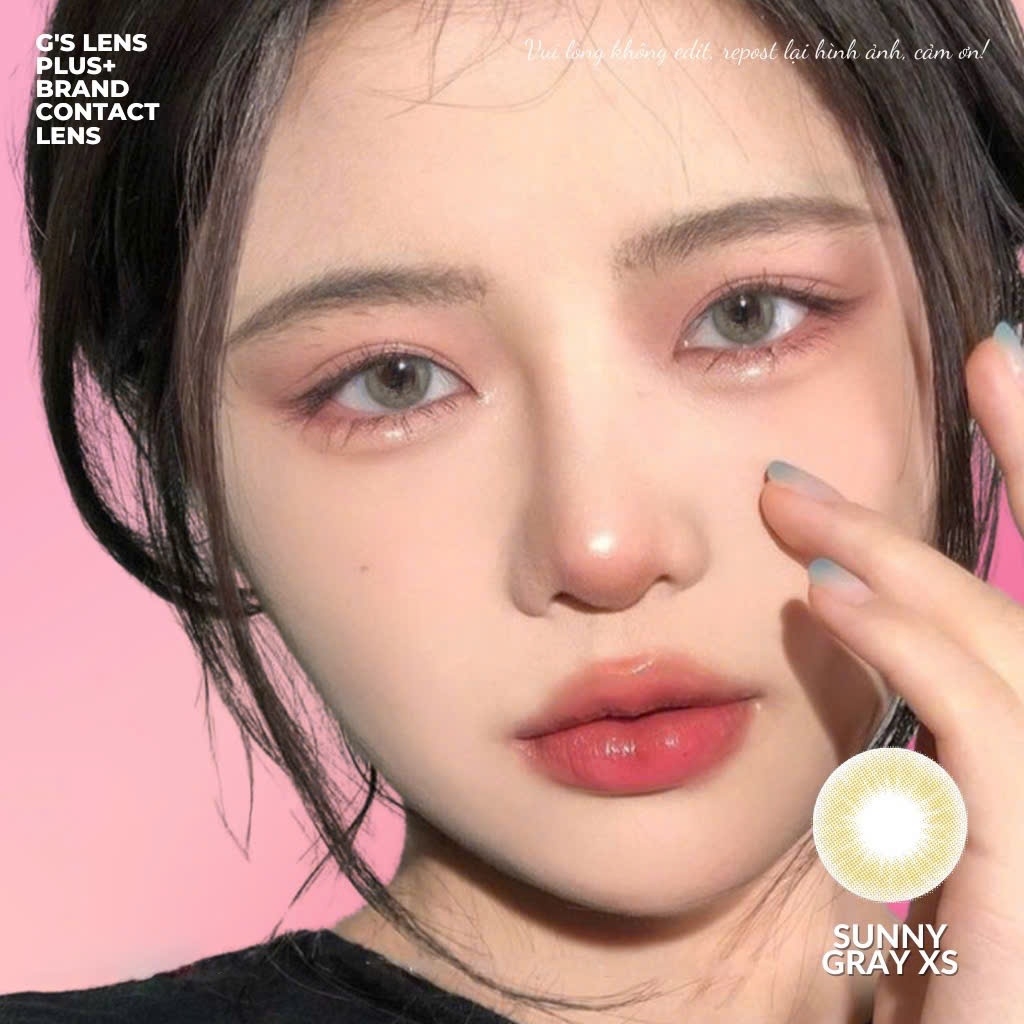 Kính áp tròng 6 tháng SUNNY GRAY màu xám sáng tây giãn tròng nhỏ