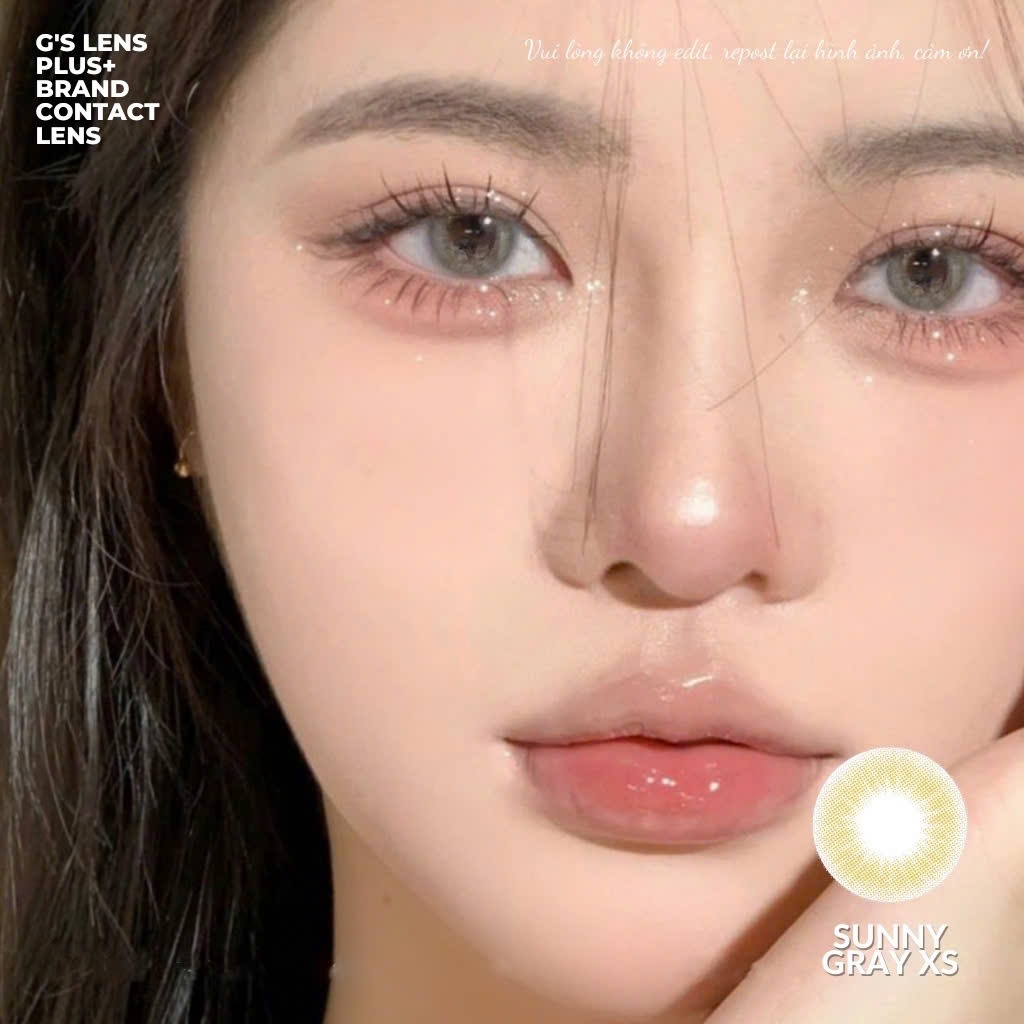 Kính áp tròng 6 tháng SUNNY GRAY màu xám sáng tây giãn tròng nhỏ