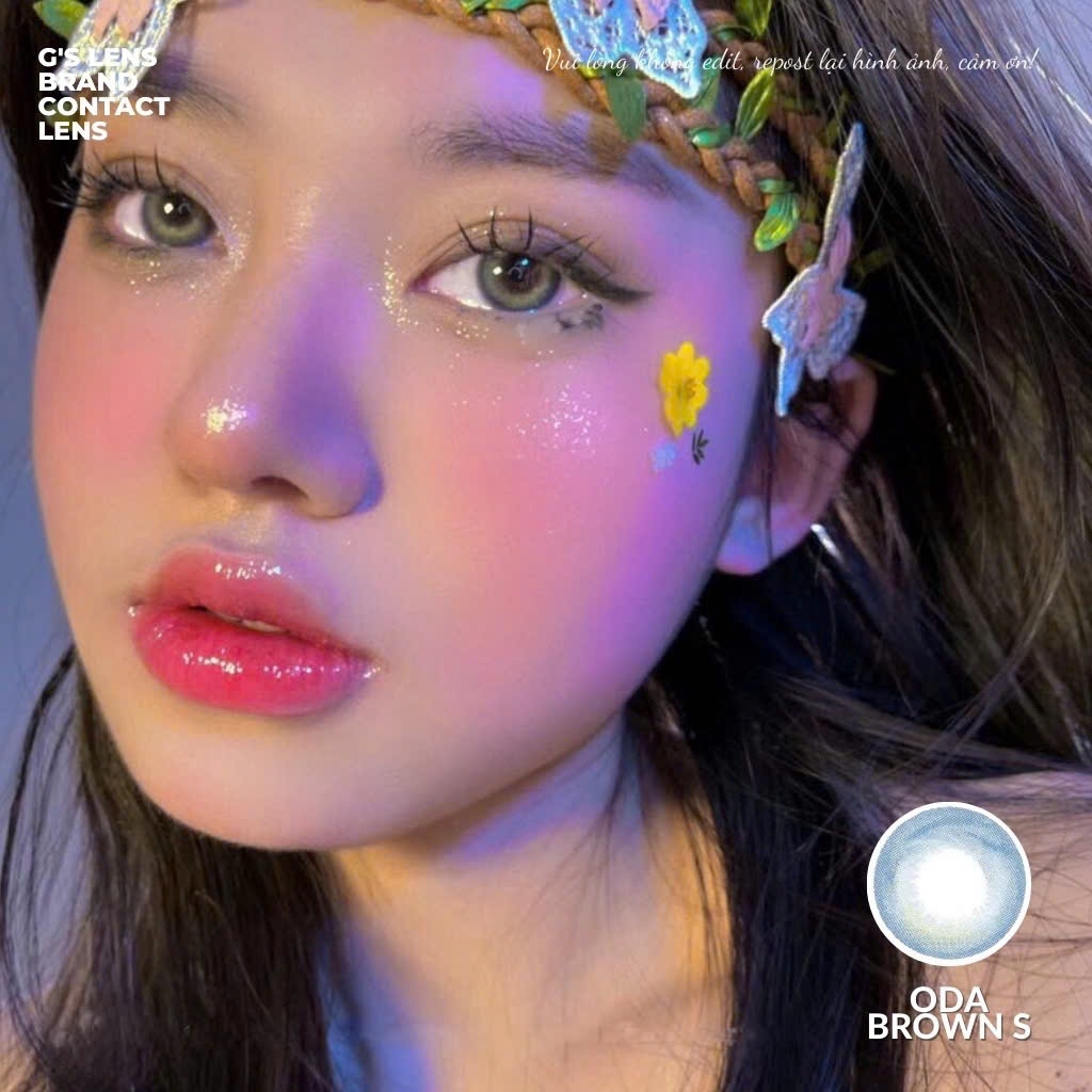 Kính áp tròng 6 tháng ODA BROWN màu nâu sáng tây giãn tròng nhỏ GTRENDY - MC38