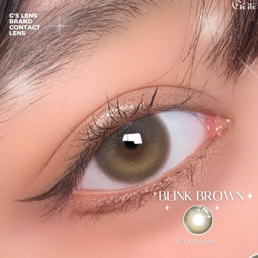 Kính áp tròng 6 tháng BLINK BROWN màu nâu tây sáng giãn tròng nhỏ GTRENDY - MC38