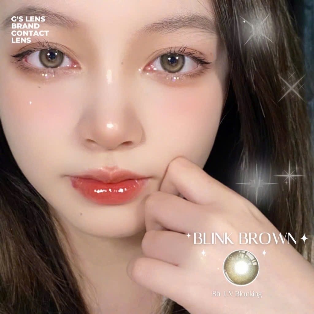 Kính áp tròng 6 tháng BLINK BROWN màu nâu tây sáng giãn tròng nhỏ GTRENDY - MC38