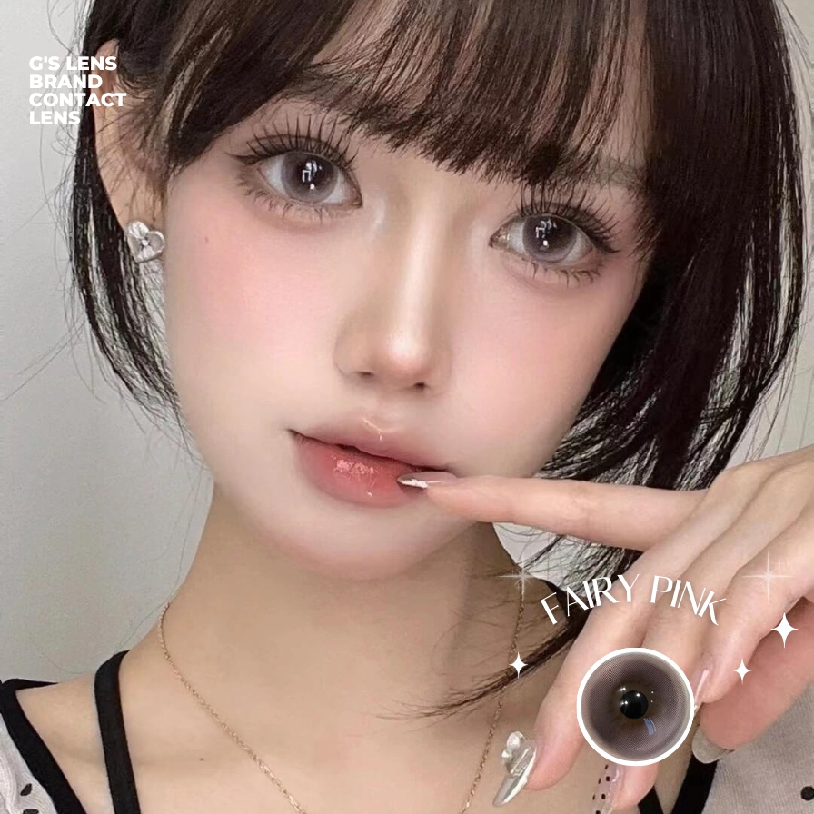 Kính áp tròng 6 tháng FAIRY PINK màu hồng ngọc sáng tây giãn tròng vừa GTRENDY - MC38