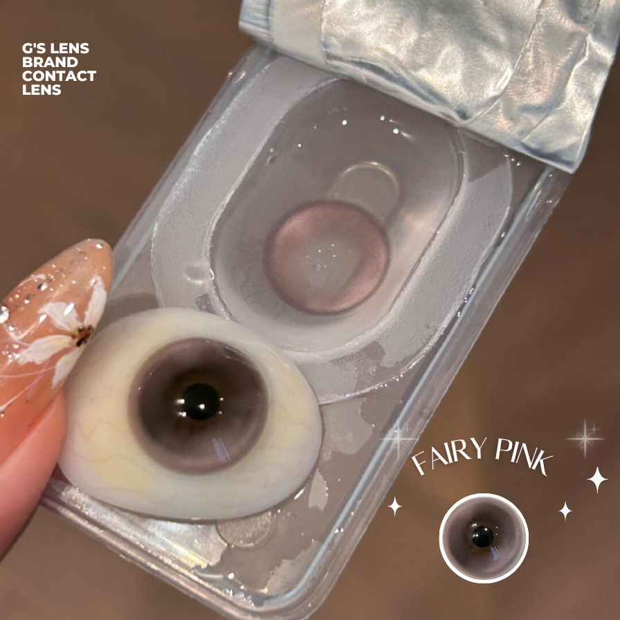 Kính áp tròng 6 tháng FAIRY PINK màu hồng ngọc sáng tây giãn tròng vừa GTRENDY - MC38