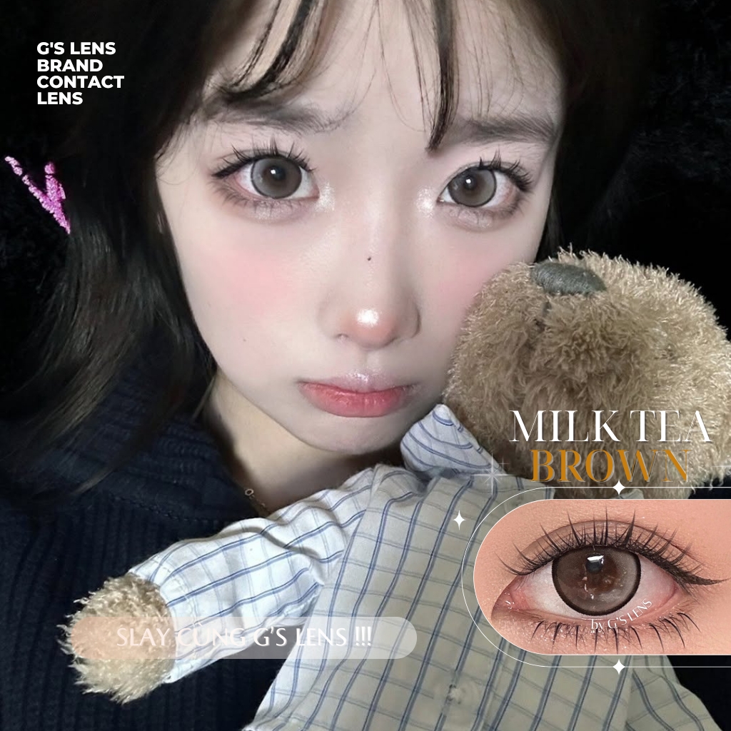 Kính áp tròng 6 tháng MILK TEA BROWN màu nâu sáng tây giãn tròng vừa GTRENDY - MC38