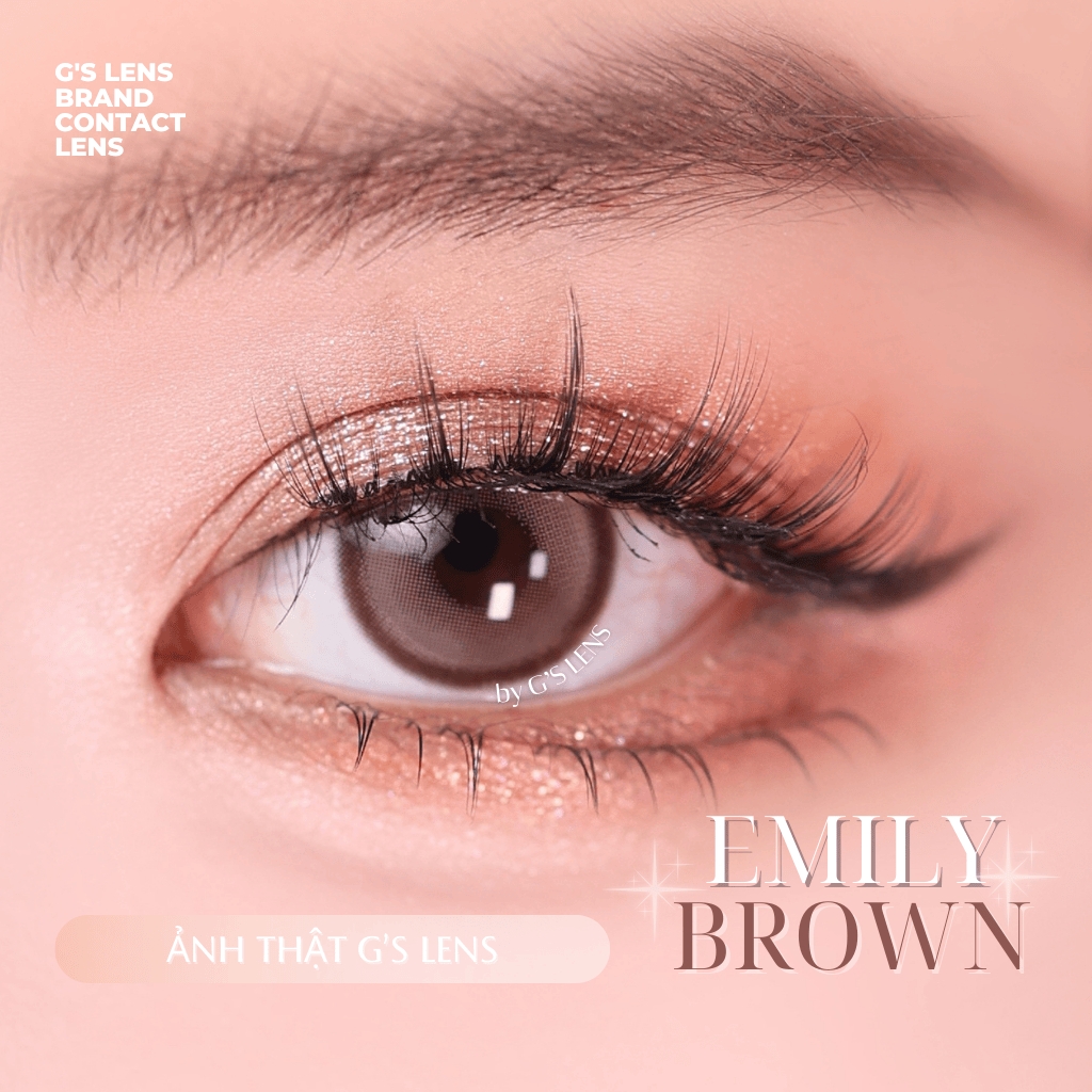 Kính áp tròng 6 tháng EMILY BROWN màu nâu trà tự nhiên giãn tròng vừa GTRENDY - MC38