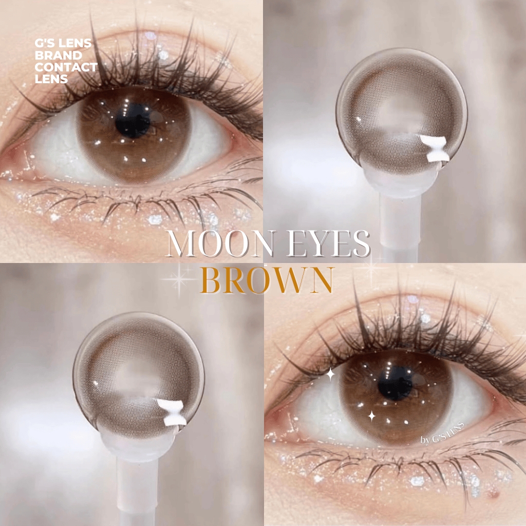 Kính áp tròng 6 tháng MOON EYES BROWN tự nhiên giãn tròng nhỏ BABIEE - BABIEE