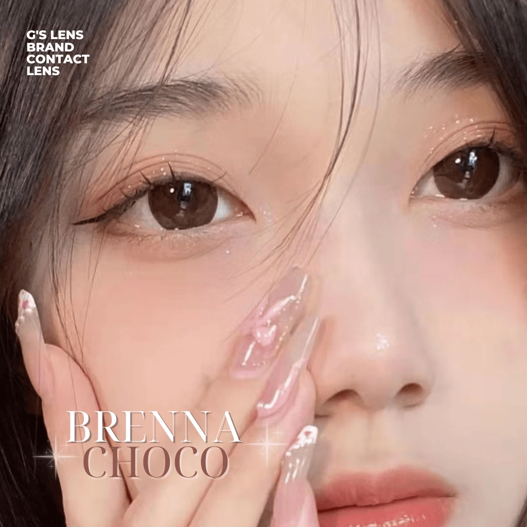 Kính áp tròng 6 tháng BRENNA CHOCO màu choco tự nhiên giãn tròng vừa BABIEE - BABIEE