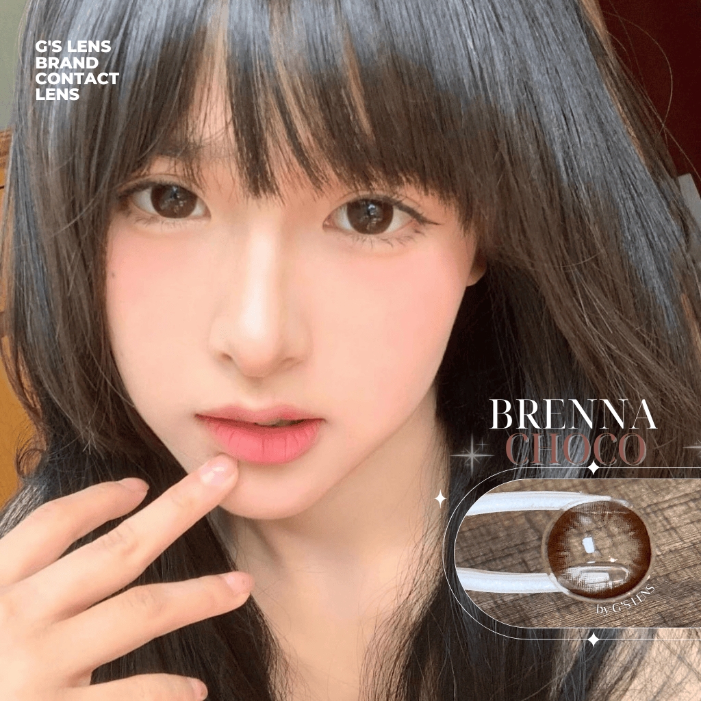 Kính áp tròng 6 tháng BRENNA CHOCO màu choco tự nhiên giãn tròng vừa BABIEE - BABIEE