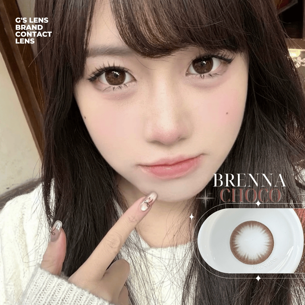 Kính áp tròng 6 tháng BRENNA CHOCO màu choco tự nhiên giãn tròng vừa BABIEE - BABIEE