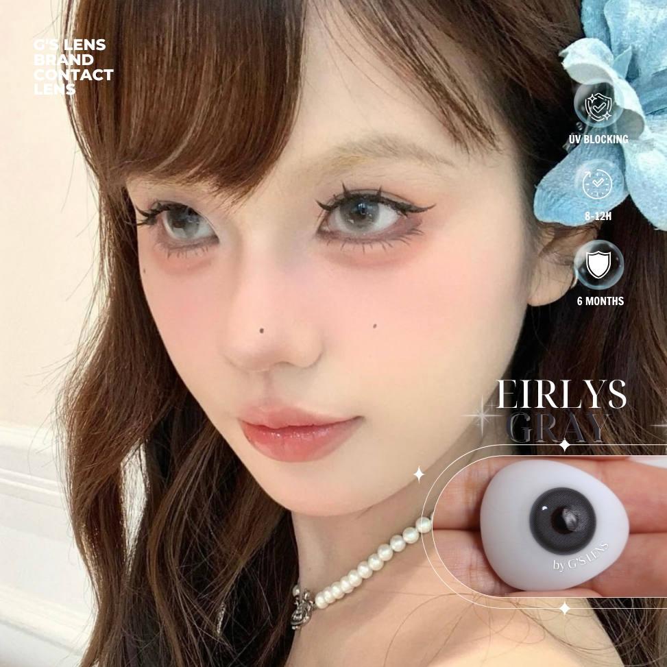 Kính áp tròng 6 tháng EIRLYS GRAY màu xám sáng tây giãn tròng nhỏ BABIEE - BABIEE