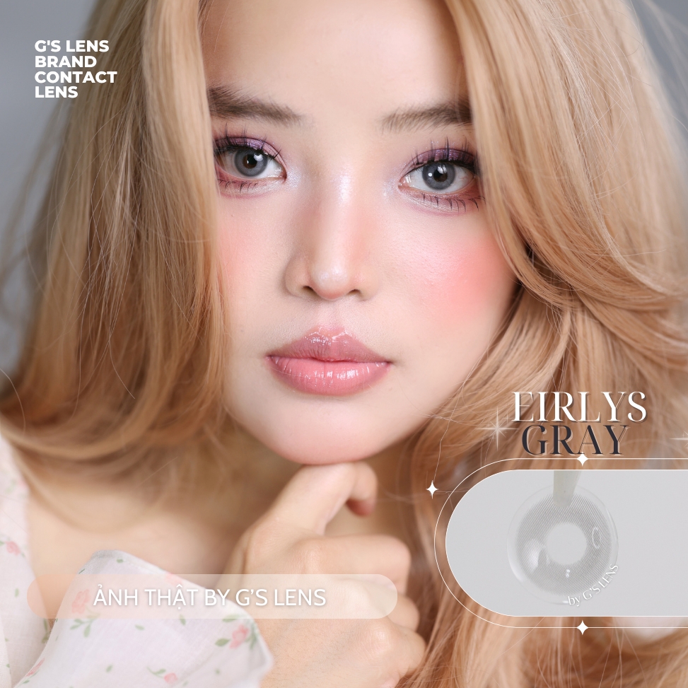 Kính áp tròng 6 tháng EIRLYS GRAY màu xám sáng tây giãn tròng nhỏ BABIEE - BABIEE