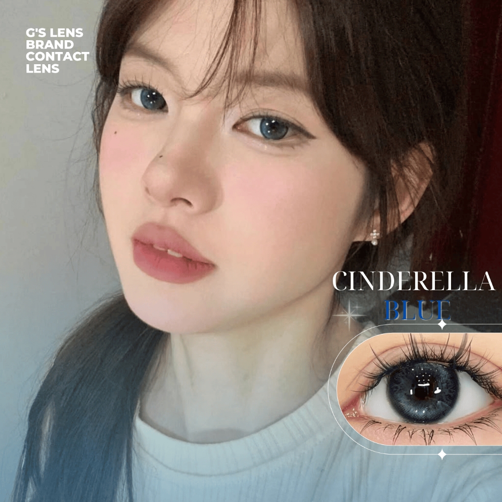 Kính áp tròng 6 tháng CINDERELLA BLUE màu xanh dương tự nhiên giãn tròng nhỏ GTRENDY - MC38