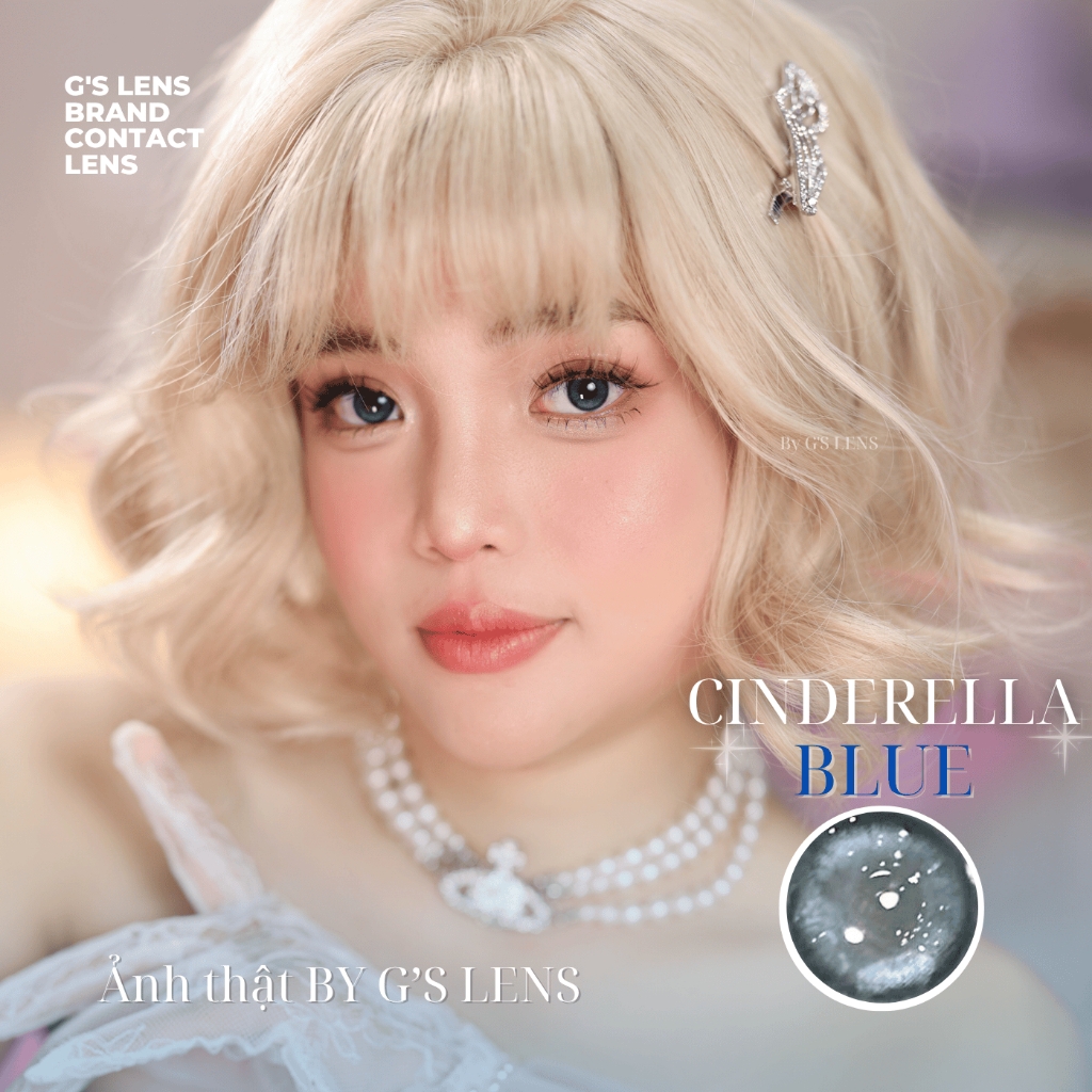 Kính áp tròng 6 tháng CINDERELLA BLUE màu xanh dương tự nhiên giãn tròng nhỏ GTRENDY - MC38