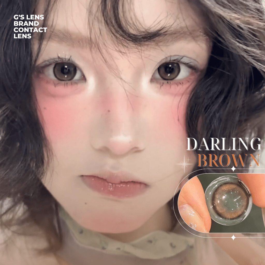 Kính áp tròng 6 tháng DARLING BROWN màu nâu tự nhiên giãn tròng nhỏ GTRENDY -