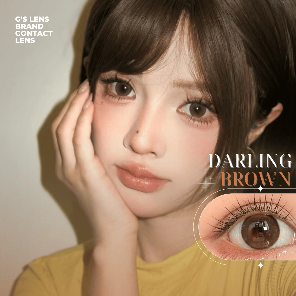 Kính áp tròng 6 tháng DARLING BROWN màu nâu tự nhiên giãn tròng nhỏ GTRENDY -