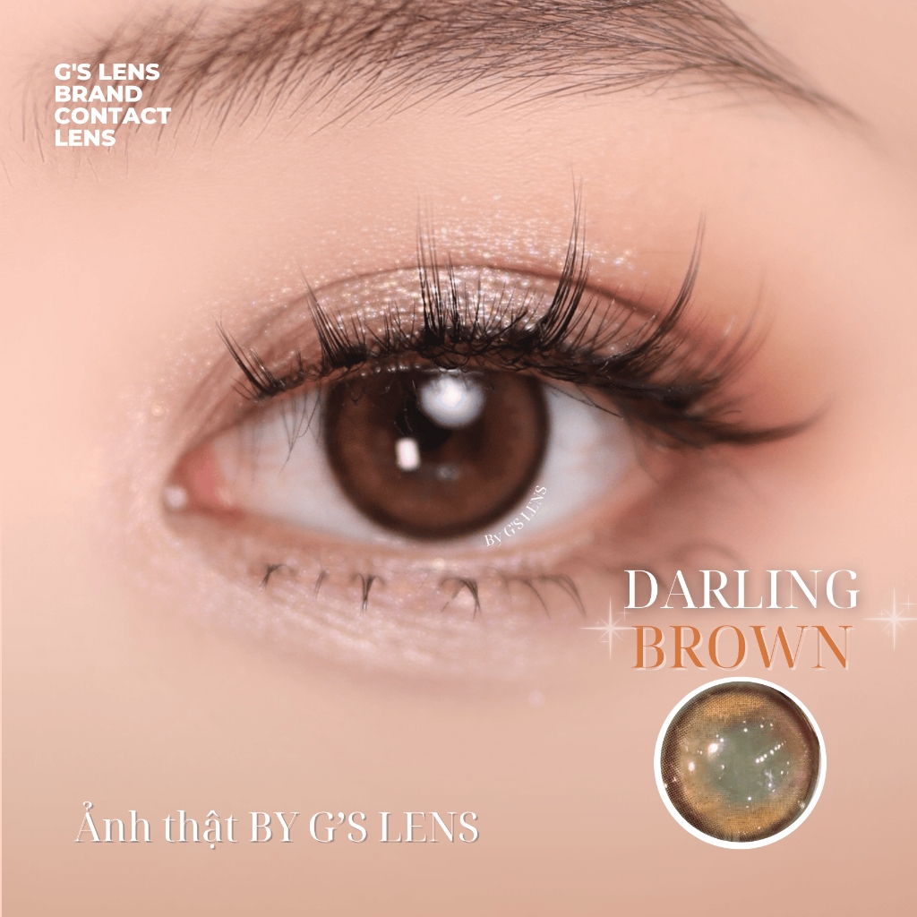 Kính áp tròng 6 tháng DARLING BROWN màu nâu tự nhiên giãn tròng nhỏ GTRENDY -