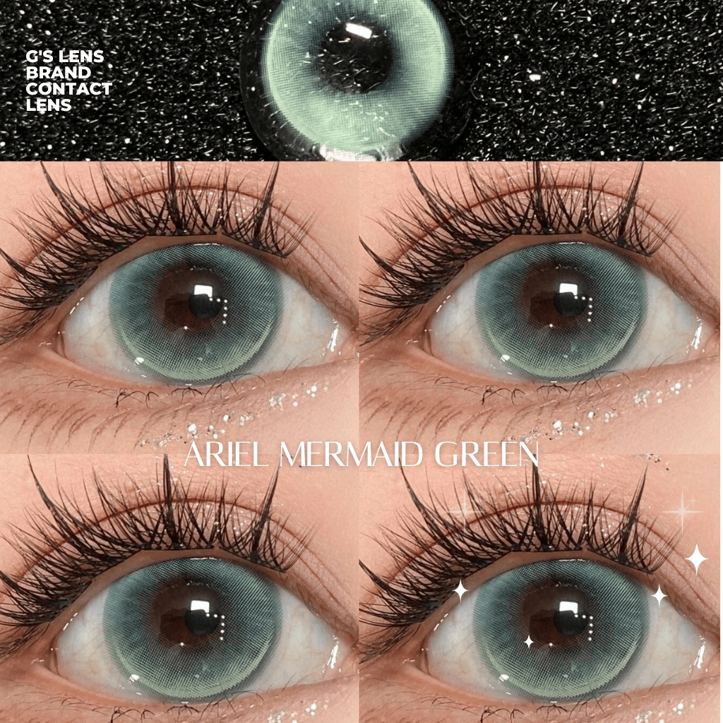 Kính áp tròng 6 tháng ARIEL MERMAID GREEN màu xanh lá sáng tây giãn tròng vừa GTRENDY - MC38