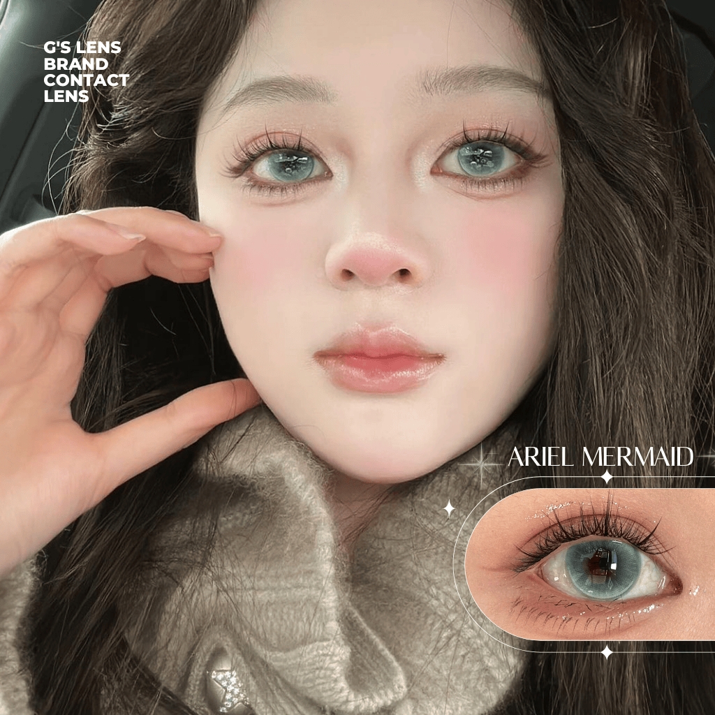Kính áp tròng 6 tháng ARIEL MERMAID GREEN màu xanh lá sáng tây giãn tròng vừa GTRENDY - MC38