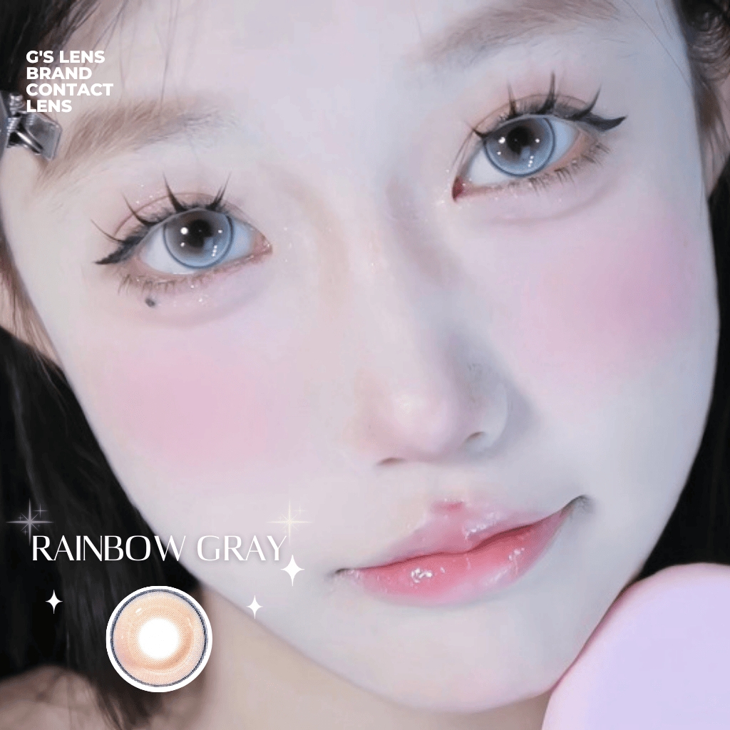 Kính áp tròng 6 tháng RAINBOW GRAY màu xám sáng tây giãn tròng nhỏ GTRENDY - MC38