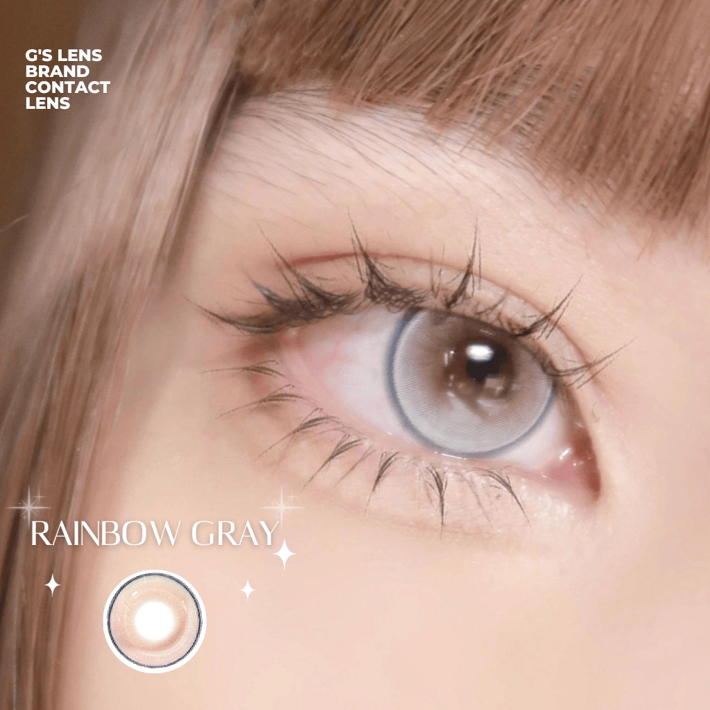 Kính áp tròng 6 tháng RAINBOW GRAY màu xám sáng tây giãn tròng nhỏ GTRENDY - MC38