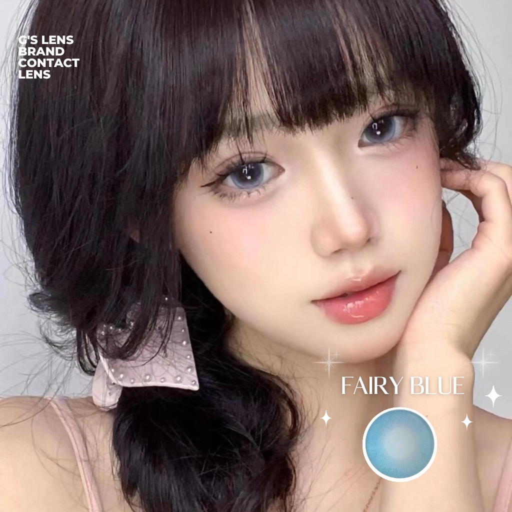 Kính áp tròng 6 tháng FAIRY BLUE màu xanh dương sáng tây giãn tròng vừa GTRENDY - MC38