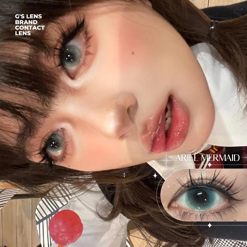 Kính áp tròng 6 tháng ARIEL MERMAID GREEN màu xanh lá sáng tây giãn tròng vừa GTRENDY - MC38