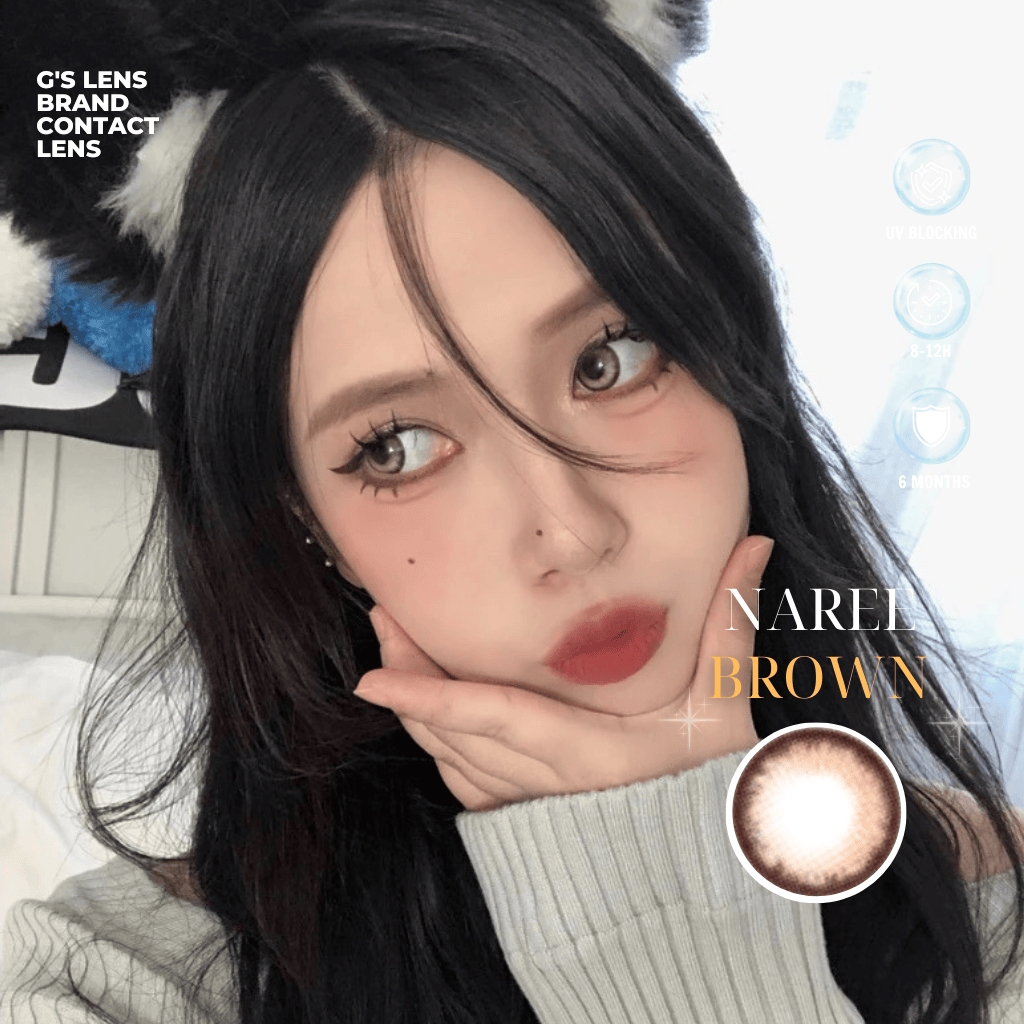 Kính áp tròng 6 tháng NAREE SOON BROWN màu nâu sáng tây giãn tròng vừa GTRENDY - MC38