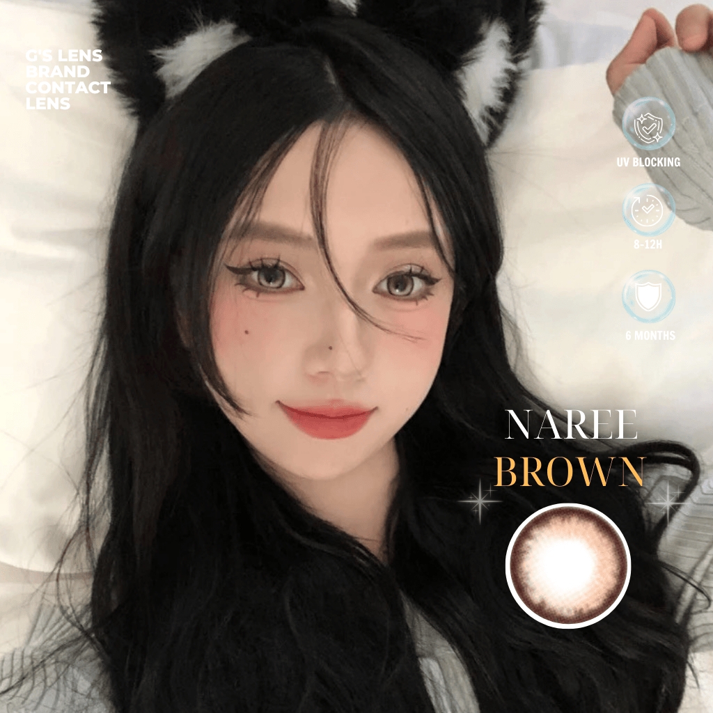 Kính áp tròng 6 tháng NAREE SOON BROWN màu nâu sáng tây giãn tròng vừa GTRENDY - MC38