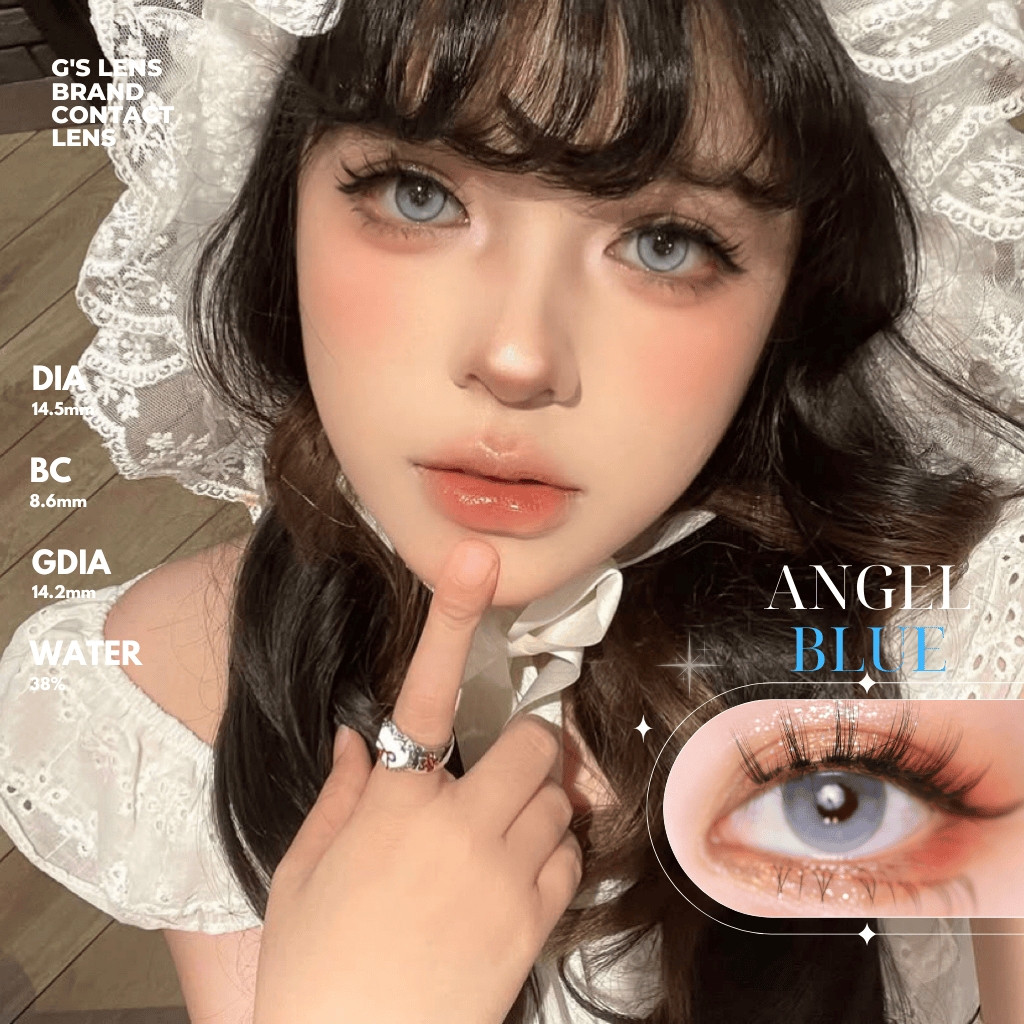 Kính áp tròng 6 tháng ANGEL BLUE màu xám sáng tây giãn tròng nhỏ GTRENDY - MC38