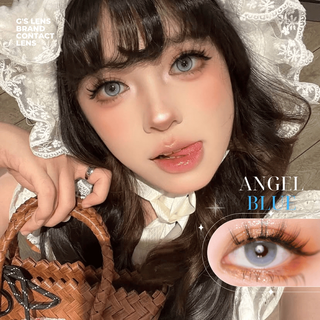 Kính áp tròng 6 tháng ANGEL BLUE màu xám sáng tây giãn tròng nhỏ GTRENDY - MC38