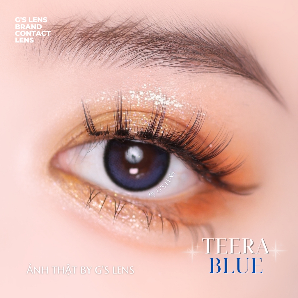 Kính áp tròng 6 tháng TEERA BLUE màu xanh dương tự nhiên giãn tròng nhỏ GTRENDY - MC38