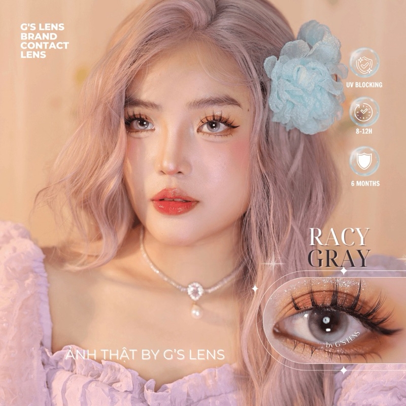 Kính áp tròng 6 tháng RACY GRAY màu xám sáng tây giãn tròng nhỏ GTRENDY - MC38