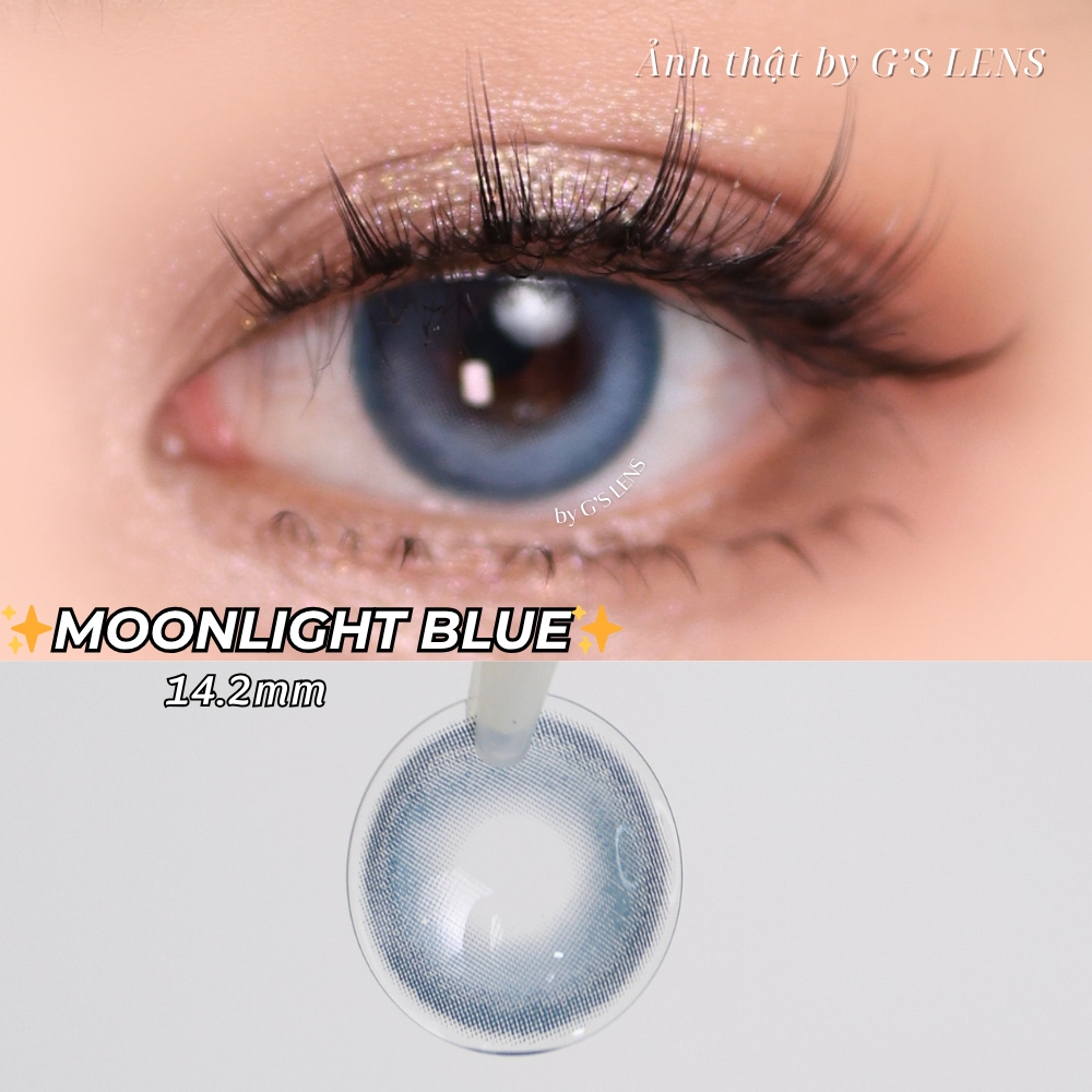 Kính áp tròng 6 tháng MOONLIGHT BLUE màu xanh sáng tây giãn tròng nhỏ GTRENDY - MC38