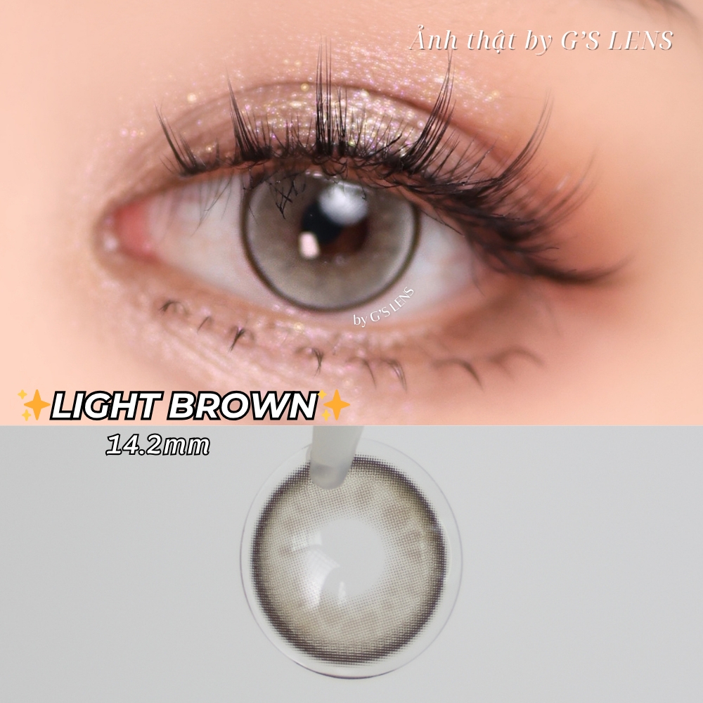 Kính áp tròng 6 tháng LIGHT BROWN màu nâu sáng tây giãn tròng nhỏ GTRENDY - MC38