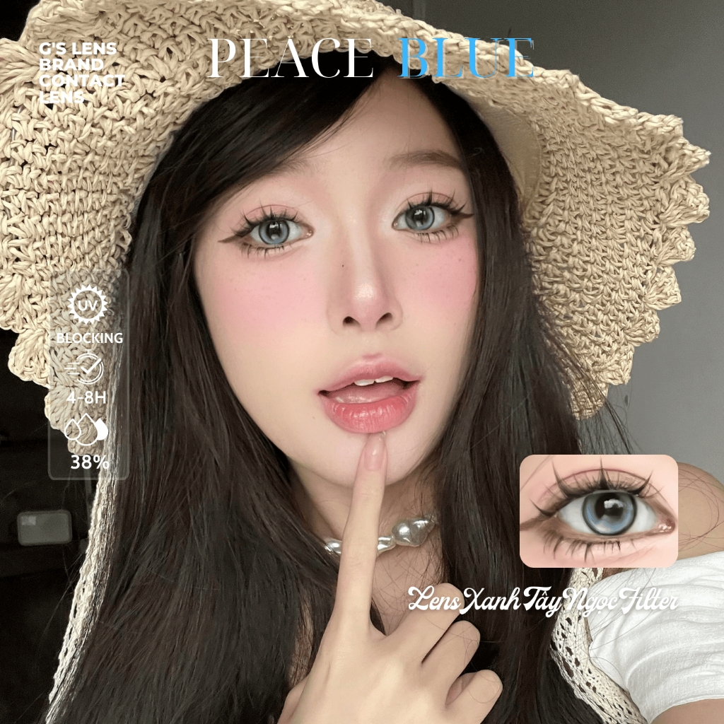 Kính áp tròng 6 tháng PEACE BLUE màu xanh sáng tây giãn tròng nhỏ GTRENDY - MCK1