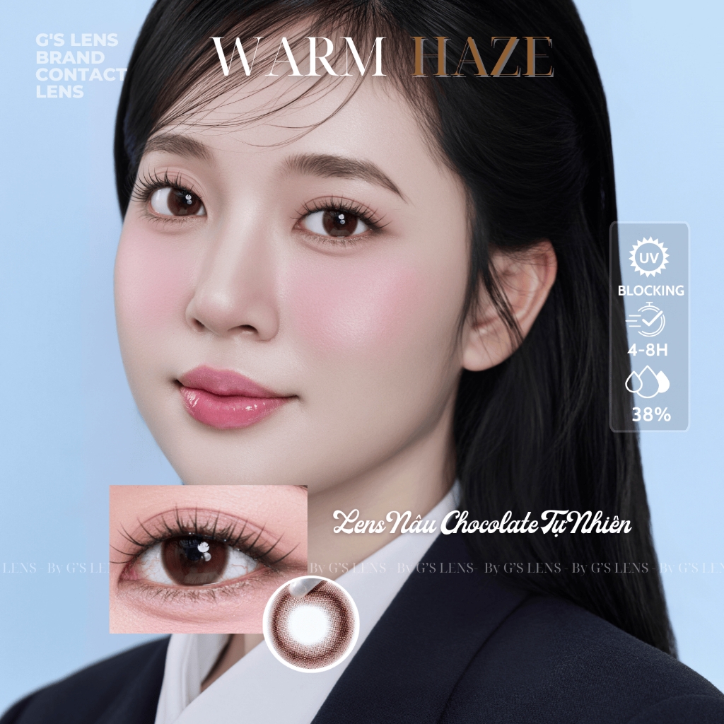 Kính áp tròng 6 tháng WARM HAZE màu choco tự nhiên giãn tròng nhỏ GTRENDY - MCK1