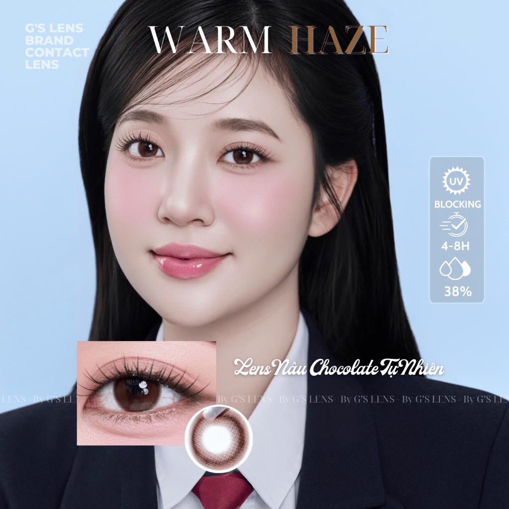 Kính áp tròng 6 tháng WARM HAZE màu choco tự nhiên giãn tròng nhỏ GTRENDY - MCK1