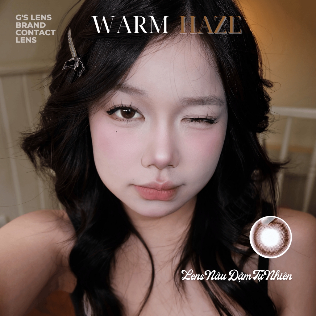 Kính áp tròng 6 tháng WARM HAZE màu choco tự nhiên giãn tròng nhỏ GTRENDY - MCK1