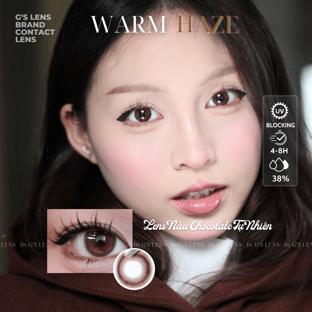Kính áp tròng 6 tháng WARM HAZE màu choco tự nhiên giãn tròng nhỏ GTRENDY - MCK1