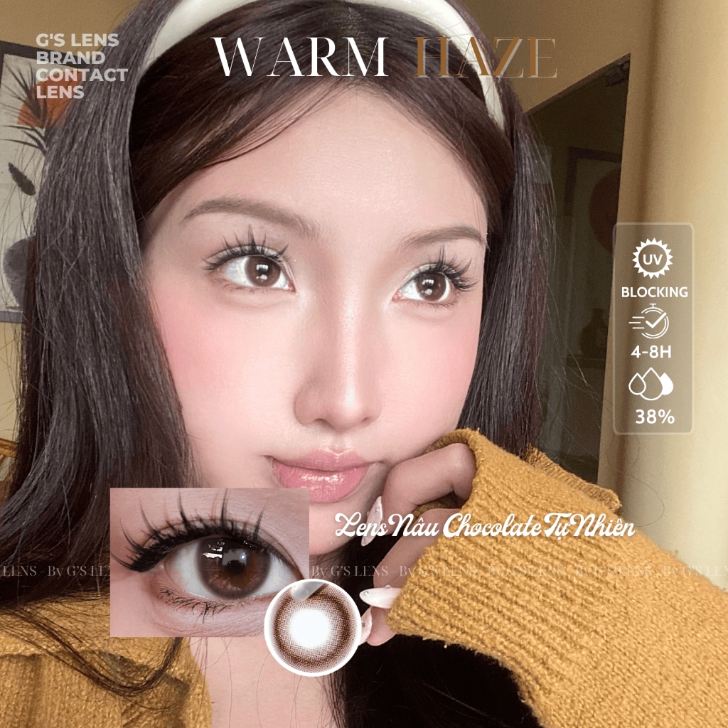 Kính áp tròng 6 tháng WARM HAZE màu choco tự nhiên giãn tròng nhỏ GTRENDY - MCK1
