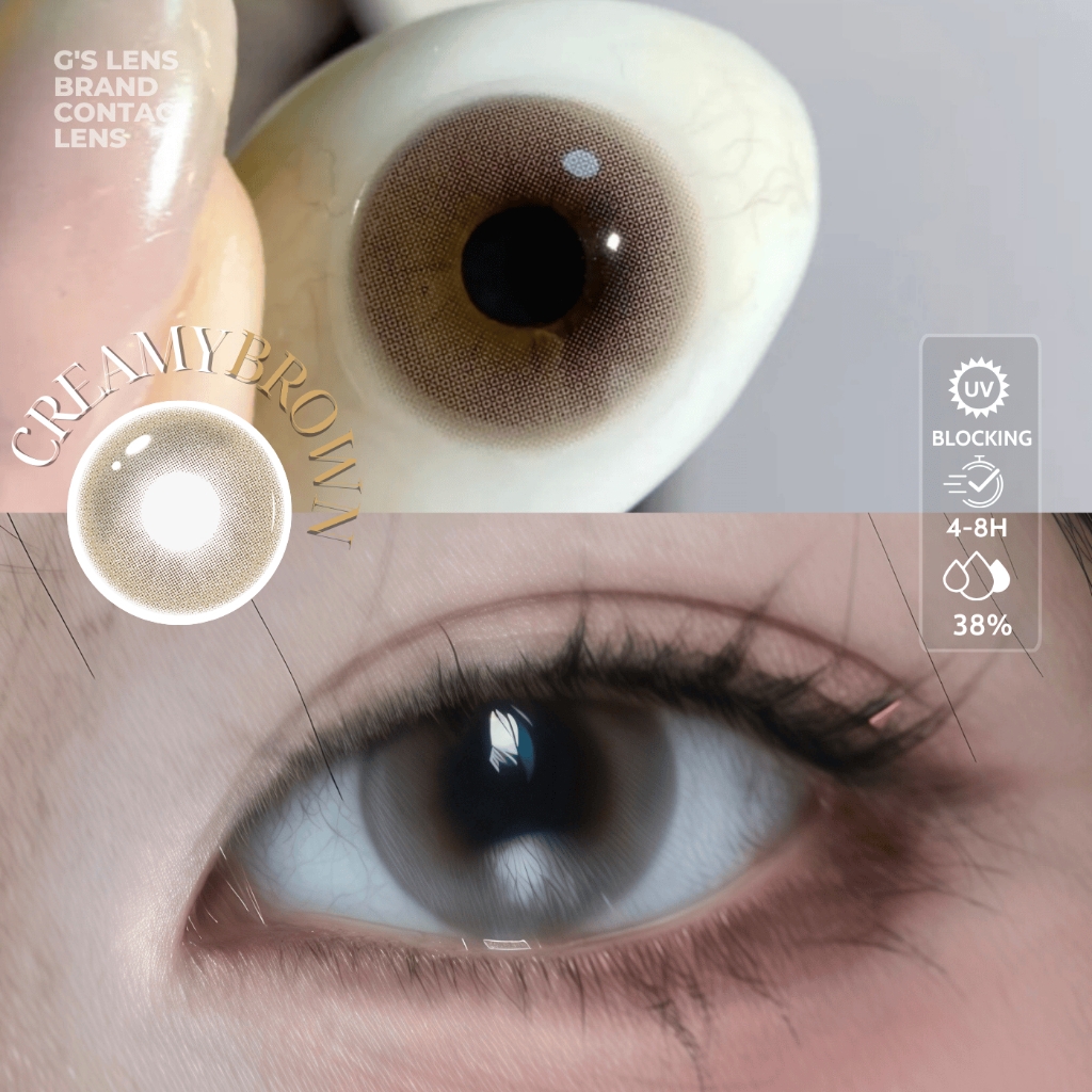Kính áp tròng 6 tháng CREAMY BROWN màu nâu tự nhiên giãn tròng nhỏ GTRENDY - MC38
