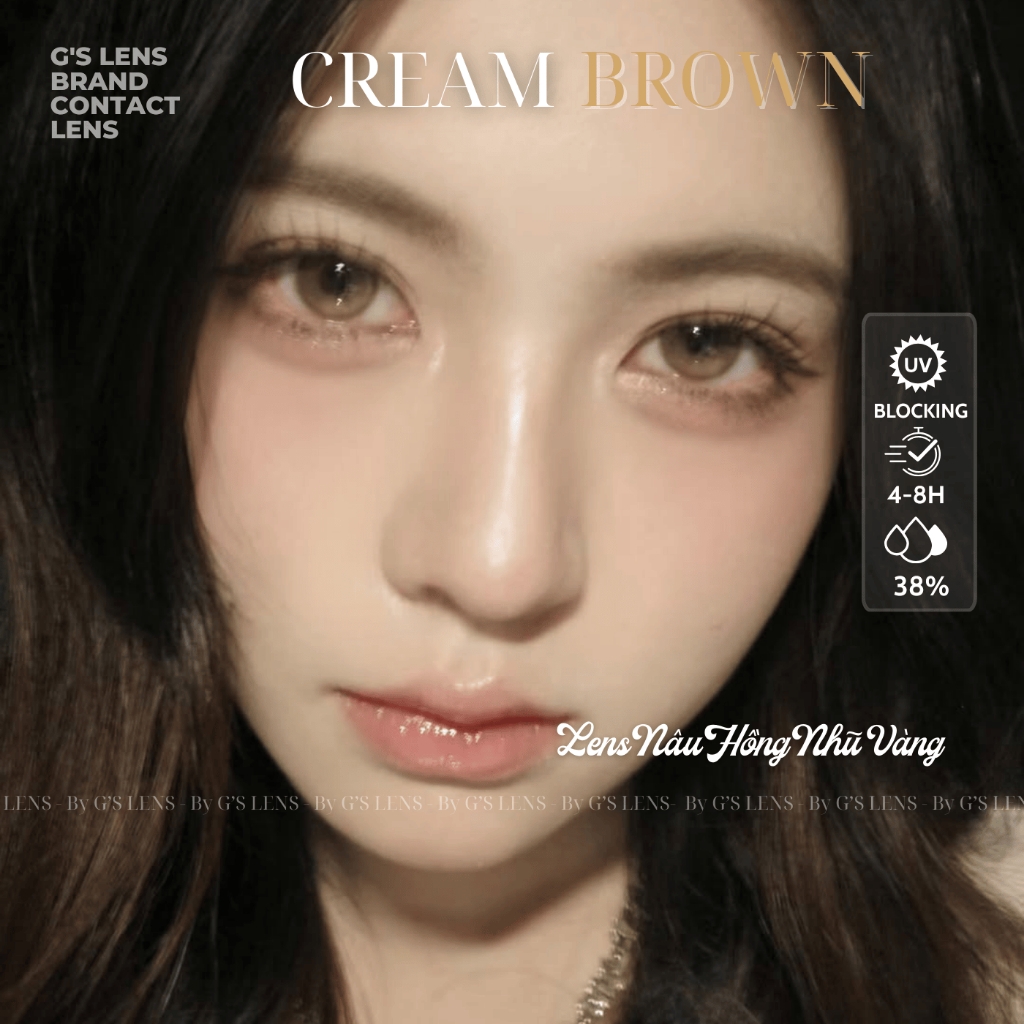 Kính áp tròng 6 tháng CREAM BROWN màu xám nâu sáng tây giãn tròng nhỏ GTRENDY - MC38