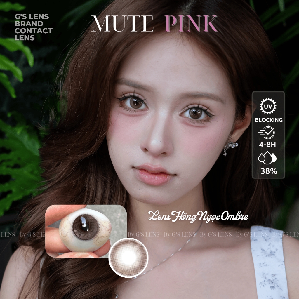 Kính áp tròng 6 tháng MUTE PINK màu hồng tự nhiên giãn tròng nhỏ GTRENDY - MCK1