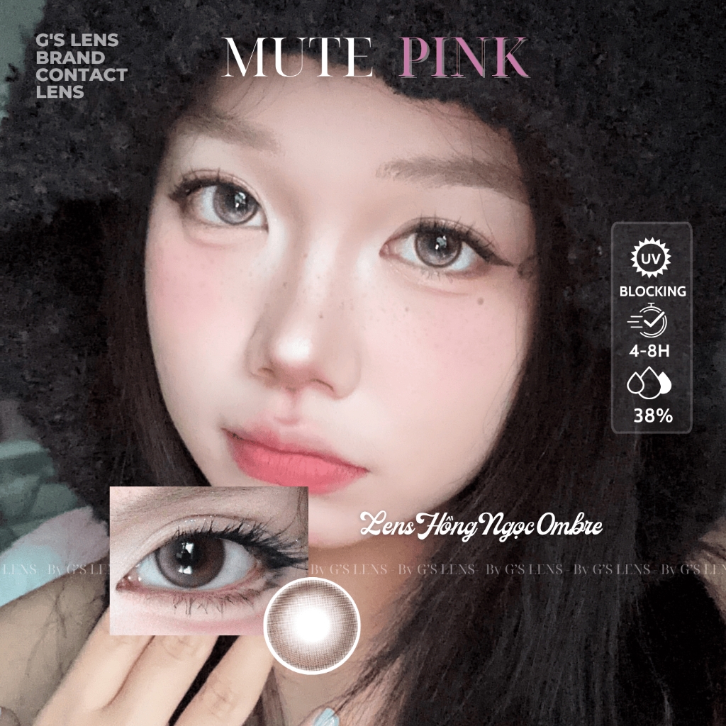 Kính áp tròng 6 tháng MUTE PINK màu hồng tự nhiên giãn tròng nhỏ GTRENDY - MCK1