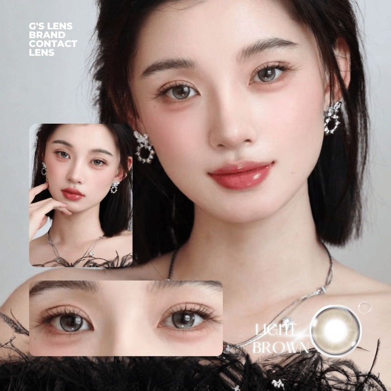 Kính áp tròng 6 tháng LIGHT BROWN màu nâu sáng tây giãn tròng nhỏ GTRENDY - MC38