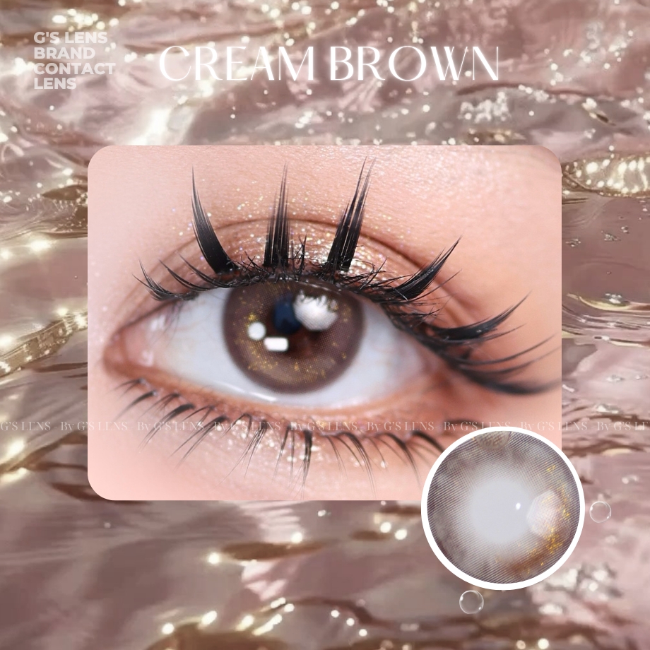 Kính áp tròng 6 tháng CREAM BROWN màu xám nâu sáng tây giãn tròng nhỏ GTRENDY - MC38
