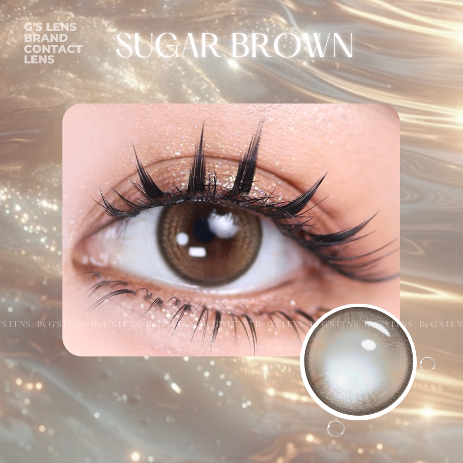 Kính áp tròng 6 tháng SUGAR BROWN màu nâu tự nhiên giãn tròng nhỏ GTRENDY - MC38
