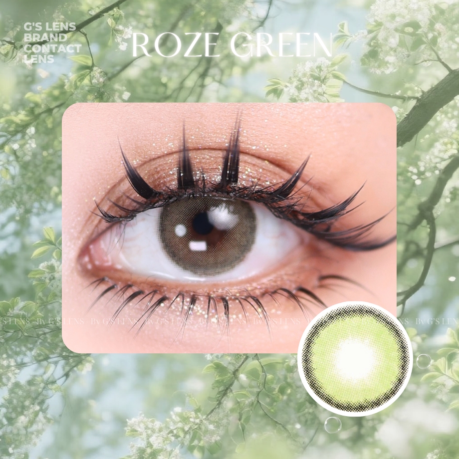 Kính áp tròng 6 tháng ROZE GREEN màu xanh lá tự nhiên giãn tròng nhỏ GTRENDY - MC38