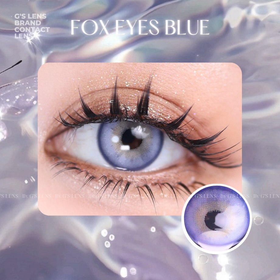 Kính áp tròng 6 tháng FOX EYES BLUE màu xanh tím sáng tây giãn tròng vừa GTRENDY - MC38