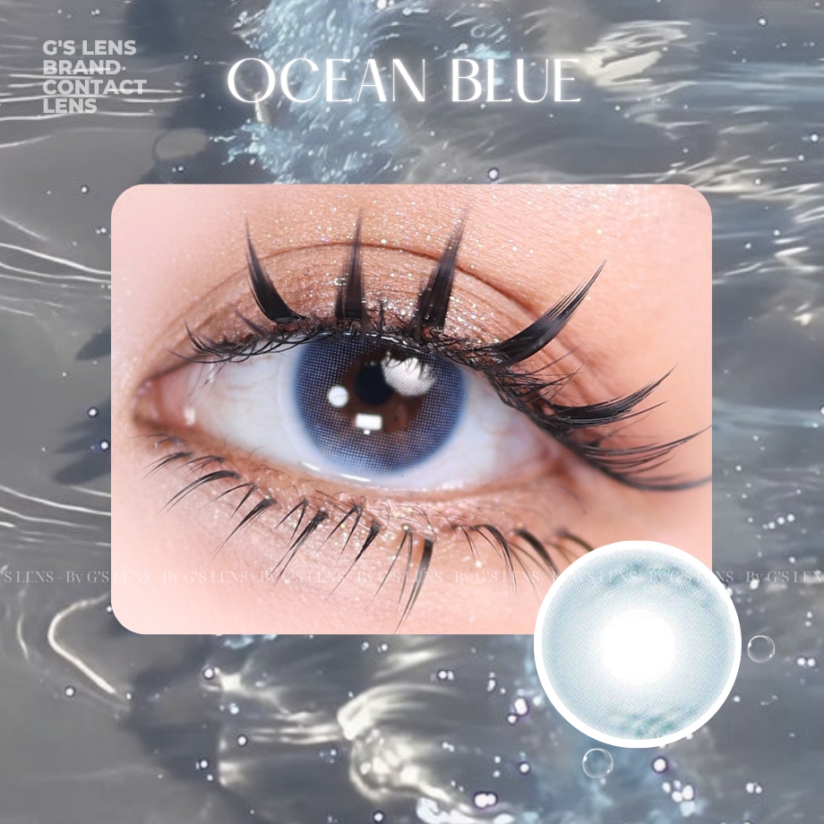 Kính áp tròng 6 tháng OCEAN BLUE màu xanh sáng tây giãn tròng nhỏ GTRENDY - MCK1
